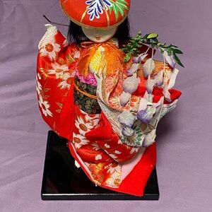 Kimono Doll-elegant Red and Orange